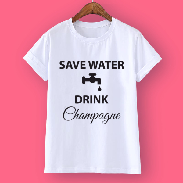 Футболка Save water drink champagne